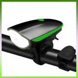 Luz Led Delantera Con Claxon Para Bicicleta Usb Recargable