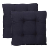 Kit 2 Assentos Almofada Futon 45x45 Elegante Azul Marinho