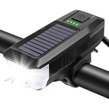 Lámpara Led For Bicicleta Con Recarga Solar/usb Con Claxon