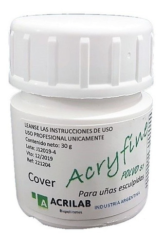 Polimero Acryfine X 30g Uñas Esculpidas Acrilico Cover