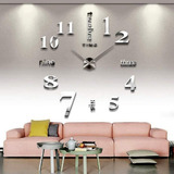 Reloj De Pared Gigante Decorativo 3d, Plateado