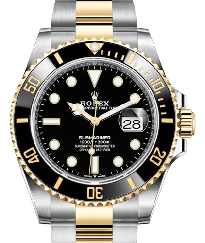 Reloj Rolex Submariner Black & Gold- Negro Y Oro- Calendario
