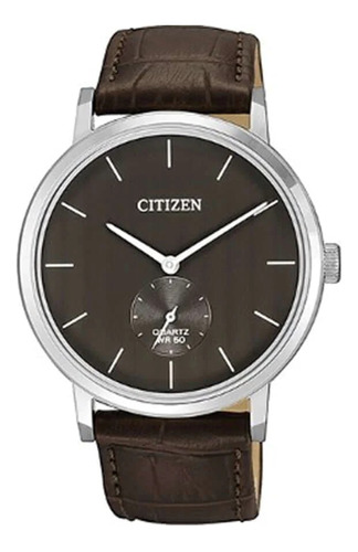 Reloj Hombre Citizen Cuero Be9170-13h Segundero Inferior M Color De La Malla Marrón Oscuro Color Del Bisel Acero Color Del Fondo Gris Oscuro