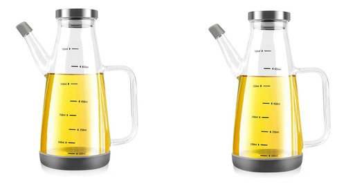 .. 2 Botellas Grandes De Aceite De Vidrio De Borosilicato