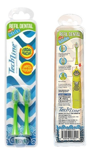 2 Refil Dental P/ Escova De Dente Eletrica Sapinho Techline