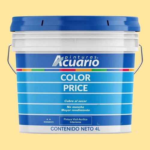 Pintura Acuario Vinilica Interior Mate 4 Litros Color Price