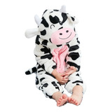 Mameluco Bebé Patrón Vacas Pijama Mono Capucha Cosplay Niña