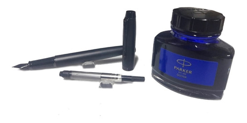 Kit De Pluma Fuente Parker + Convertidor + Tinta Parker