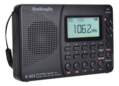 Set De Rádio Radio Hrd-603 Radio Portable Support Pocket Tf