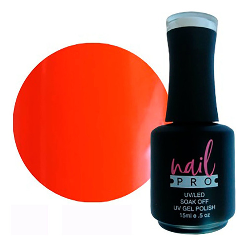 Gel Color Esmaltado Permanente Nail Pro Profes Naranjo X061