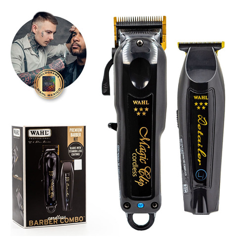 Wahl Barber Combo Black Magic Clip + Detailer Li Inalambrica