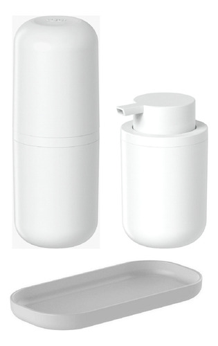 Kit Banheiro Lavabo Bancada 3 Peças Bold Ou Branco Bandeja