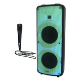 Caixa Som Portátil Bluetooth 2000w Rms 1 Microfone Show Leds