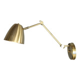 Aplique De Pared Metal Dorado Mate Con Movimiento Articulado