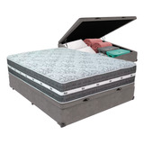 Cama Box Baú Casal E Colchão Black Graphite Anjos Molas