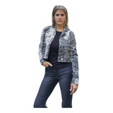 Campera Corta Tipo Jean Elastizada Animal Print Reptil