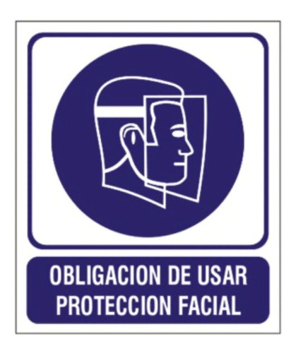 Cartel De Señalizacion Usar Proteccion Facial Plastico 40x45