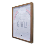 Quadro Cofre Porta Objetos Baby Girl Madeira 60 X 40cm