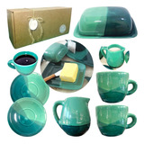 Set Desayuno Taza Cerámica Caja Artesanal Kit Regalo Kvjp022