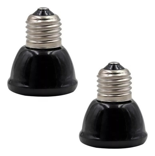 2x Lâmpadas Cerâmica Aquecedor 100w Preta Sem Emissão De Luz 220v