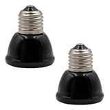 2x Lâmpadas Cerâmica Aquecedor 100w Preta Sem Emissão De Luz 220v