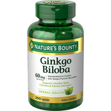 Ginkgo Biloba  Natures Bounty 60 Mg, 200 Cápsulas