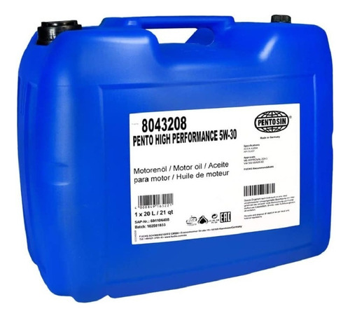 Aceite Motor Sintetico 5w30 High Performance Hp Pentosin 20l