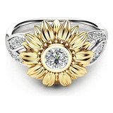 Joyería Anillo De Compromiso Femenino Con Forma De Girasol