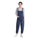 Mono Jeans Mujer Tallas Grandes Cargo Multibolsillos