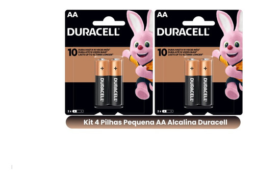 Duracell Duralock Pilha Alcalina Aa C/ 2 Cartelas C/ 2 Uni