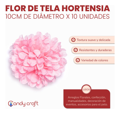 Flores De Tela Hortensias X 10 Flores De 10cm