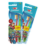 Kit 2 Escovas Dental Avengers Infantil L2p1 +4anos - Condor