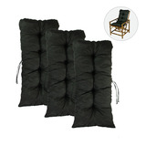 03 Almofadas Confortáveis P/ Cadeira Banco De Bambu E Vime
