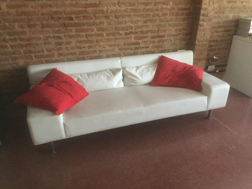 Sillon 2 Cuerpos Ecocuero Blanco Moderno Usado