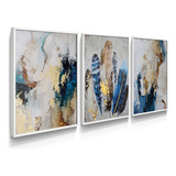 Quadro Decorativo Abstrato Penas Gold Sala Quarto Casal Hall