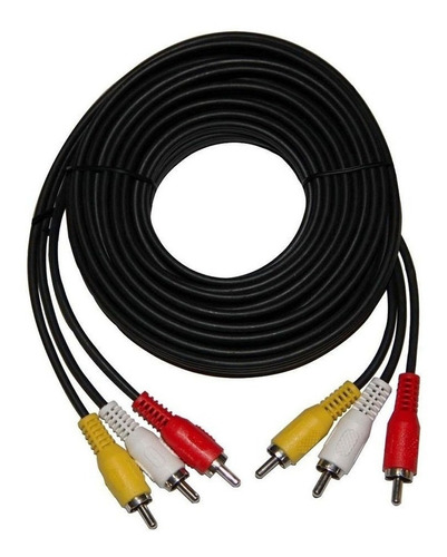 Cable 3 Rca A 3 Rca 10 Mts. Conector Baño Oro