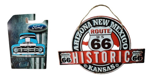 Cuadro Decorativo Lamina Historic Route 66 Mas Porta Llaves 