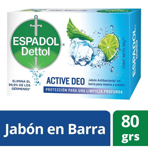 Pack X 6 Unid. Jabón Antibacterial  Active Deo X80 Espadol