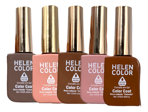 Kit Esmalte Helen Color Cores Nude 5un Nova Coleção Conexão 