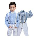 Conjunto Social Infantil Masculino Batizado Bebê - Menino 