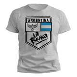 Remera La Renga Diseños Argentina Gris Melange