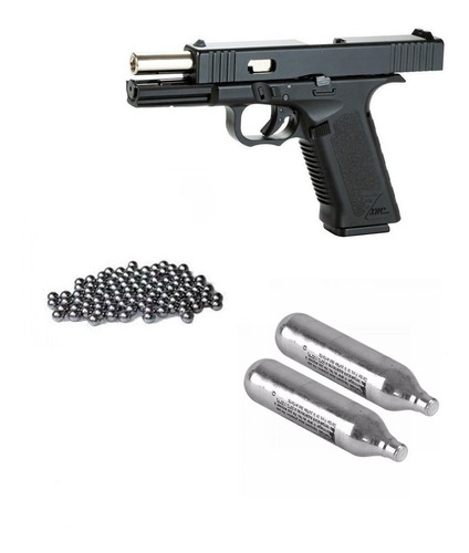 Pistola Balin Kwc Glock 17 Met.slide + 6co2 + 500b Geoutdoor