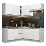 Armario De Cocina Integral Esquinera 349cm Glamy Madesa 03 Color Blanco