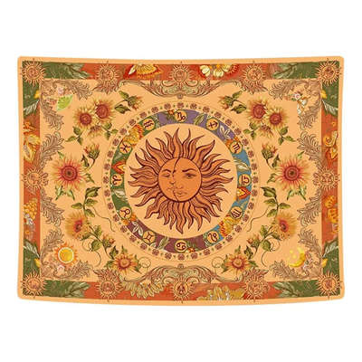 Alfombra De Pared Estilo Mandala Sol Y Luna Decoración Hogar