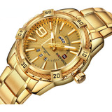 Relógios De Quartzo Impermeáveis Naviforce Luxury Cor Do Bisel Dourado
