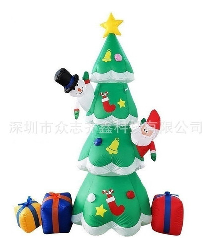 Árbol De Navidad Inflable De Papá Noel Con Luces Led De 2,1