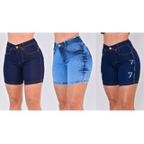 Kit 3 Bermudas Meia Coxa Com Lycra 