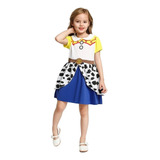 Vestido Jessie Toy Story Algodón Estampado Hermoso Para Niña