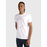 Polera Slim Fit Logo Monotype Hombre Tommy Hilfiger Blanco