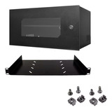 Mini Rack Organizador 5u Dvr Cftv Switch Com Bandeja E Tampa